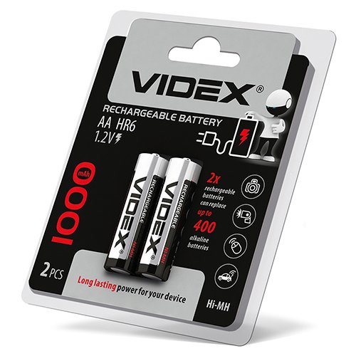 Акумулятор VIDEX Ni-MH R06 1000 mAh C2 23460, шт<br> Артикул: 101089<br>
