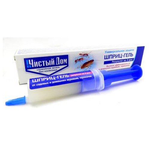 Гель шприц Чистий будинок тарганів та мурах 25ml (45шт/ящ), шт<br> Артикул: 101265<br>