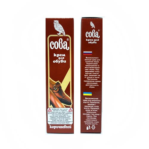 Крем в тюбику взуття. СОВА коричневий, шт<br> Артикул: 101520<br>