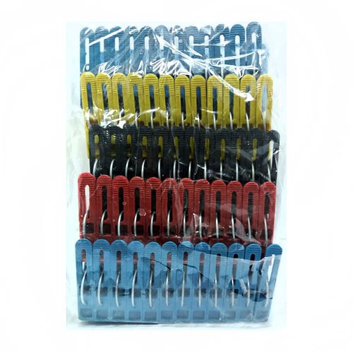 Прищіпки пластик з кільцем кольорові (велика уп) 120 шт в уп (32 уп/міш), уп<br> Артикул: 102185<br>