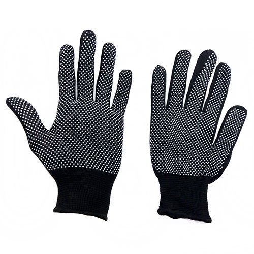 Рукавички _Мікрокрапка Чорні (12пар/уп) (100уп/міш), уп<br> Артикул: 103409<br>