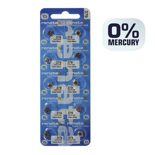 Батарейка Renata годинникова срібно-цинкова 379 SR521SW (AG 0) С10 блист., шт<br> Артикул: 103538<br>