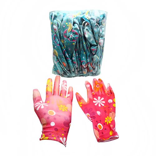 Рукавички _Стрейч Квіти - жіночі поліуретан (12пар/уп), уп<br> Артикул: 104538<br>