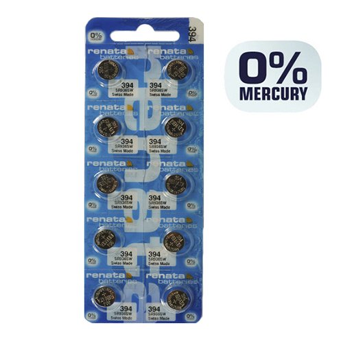 Батарейка Renata годинникова срібно-цинкова 394 SR936SW (AG 9) C10 блист., шт<br> Артикул: 104602<br>