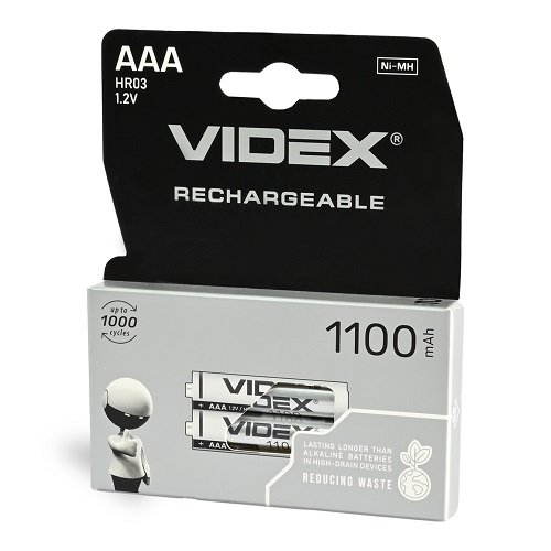 Акумулятор VIDEX Ni-MH R03 1100 mAh C2 23337, шт<br> Артикул: 105225<br>