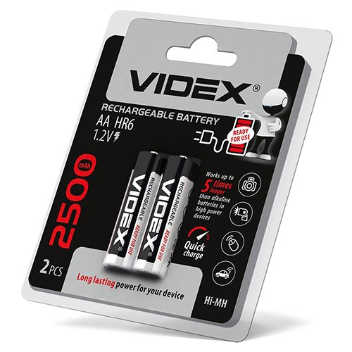 Акумулятор VIDEX Ni-MH R06 2500 mAh C2 23341, шт<br> Артикул: 105231<br>
