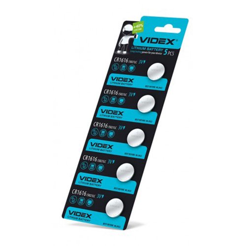 Батарейка VIDEX Літієва CR1616 C5 блист. 23370, шт<br> Артикул: 105289<br>