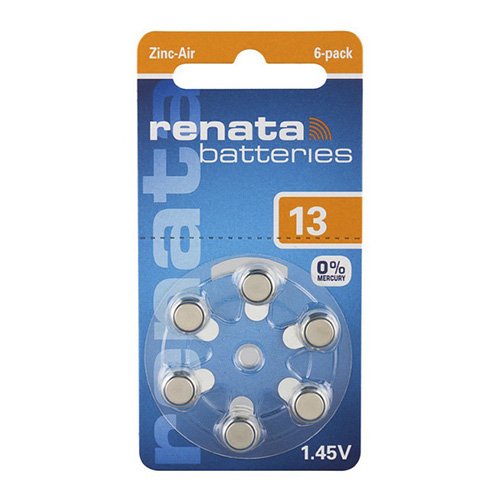 Батарейка Renata до слухових апаратів (ZincAir) ZA13/PR48/DA13X C6 блист., шт<br> Артикул: 105514<br>