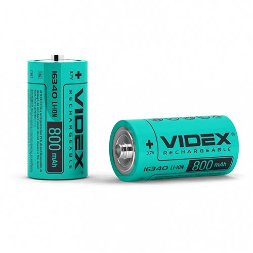 Акумулятор VIDEX (без захисту) Li-Ion 16340 800mAh 3.7V (24757 / 23809), шт<br> Артикул: 106678<br>