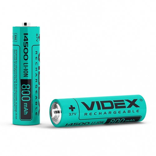 Акумулятор VIDEX (без захисту) Li-Ion 14500 800mAh 3.7V (24756 / 23810), шт<br> Артикул: 106679<br>