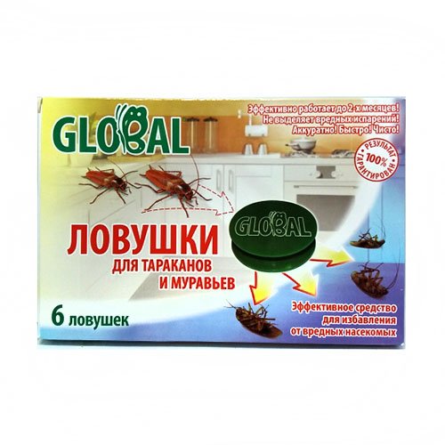 Пастка Global від тарганів та мурах (6шт/уп, 40уп у ящ) (0202 / 0207), уп<br> Артикул: 109120<br>