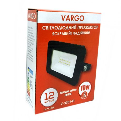 Прожектор VARGO  10W, 220V, 900lm, 6500К (V-330143/116545), шт<br> Артикул: 110793<br>