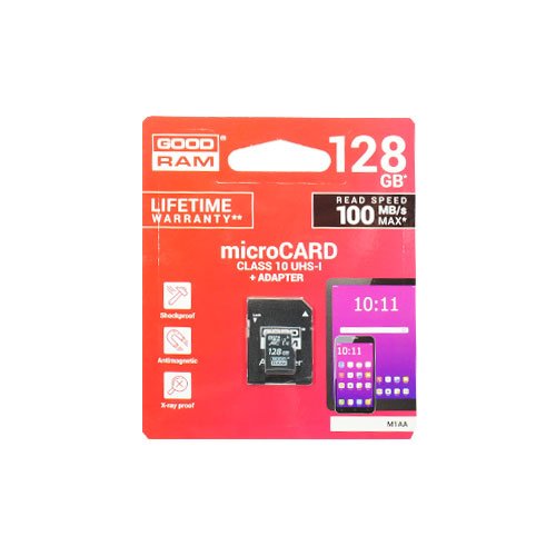 Карта пам'яті micro-SD 128 Gb GOODRAM + перехідник (10 CLASS), шт<br> Артикул: 111017<br>