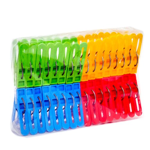Прищіпки пластик з кільцем кольорові 32 шт в уп, 80 уп/ящ, уп<br> Артикул: 111817<br>