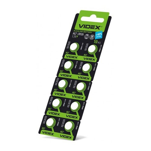 Батарейка VIDEX годинникова AG 7 (LR927) C10 23423, шт<br> Артикул: 112713<br>