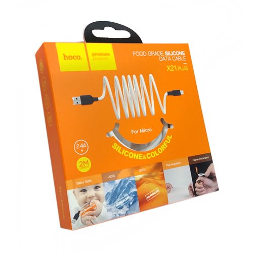 Кабель USB-Micro USB HOCO X 21 2м 2.4А (Silicone), шт<br> Артикул: 113827<br>