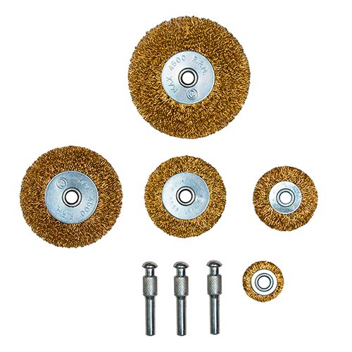 Набір щіток Sigma (латуньованих) 5шт (Ø25; 38; 50 ;65; 75мм) хвостовик Ø6мм 9010021, шт<br> Артикул: 114563<br>