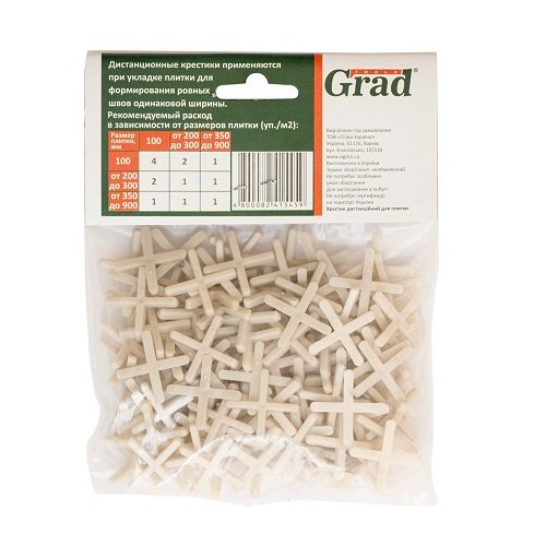 Хрестик Grad дистанційний для плитки 3.0мм 80шт (8241555), шт<br> Артикул: 115140<br>