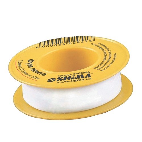 Стрічка фторопластова (ФУМ) SIGMA (0.2мм×15мм×19м) (8402941), шт<br> Артикул: 115402<br>