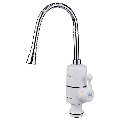 Кран-водонагрівач AQUATICA проточний для кухні 3.0кВт на гайці гофрований гусак (NZ-6B312W) 9797143, шт<br> Артикул: 115544<br>