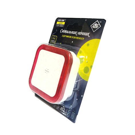 Нічник "Квадрат" №1090-ASK з датчиком освітленості, 0,5W/220V, шт<br> Артикул: 116266<br>