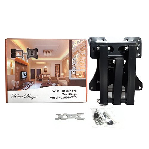 Кронштейн для телевізора (діагональ 14"-42") HDL-117B висувний до 35 кг, шт<br> Артикул: 117832<br>