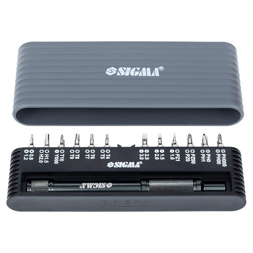 Викрутка Sigma CrV + біти 1/4" 24шт для мобільних телефонів (пласт кейс) 4003251, шт<br> Артикул: 118180<br>