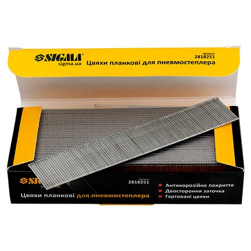 Цвяхи планкові для пневмостеплера Sigma 40×1.25×1мм (5000шт) (2818401), уп<br> Артикул: 118207<br>