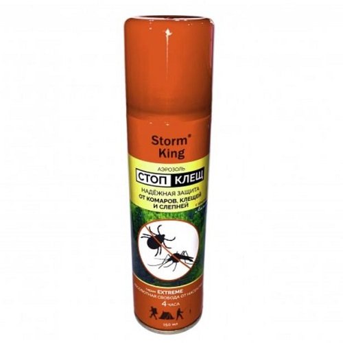 Спрей від комарів, кліщів, сліпків Storm King "Стоп кліщ" 150мл (48шт/ящ), шт<br> Артикул: 118239<br>