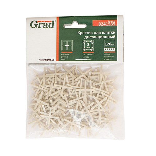Хрестик Grad дистанційний для плитки 2.0мм 120шт (8241535), шт<br> Артикул: 118433<br>
