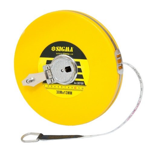 Рулетка Sigma скловолокно 30м×13мм 3831301, шт<br> Артикул: 119305<br>