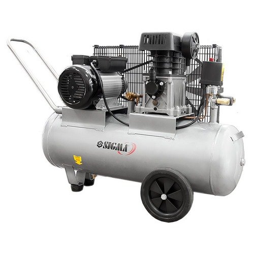 Компресор Sigma двоциліндровий ремінний 2.5кВт 335л/хв 10бар 50л (2 крана) (7044121), шт<br> Артикул: 119717<br>              <span style="color: red;">Привеземо під замовлення</span>