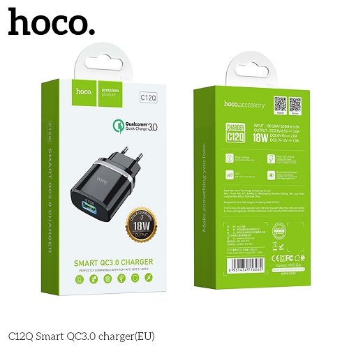 МЗП HOCO C12Q Smart 1USB/3A/18W/QC3.0, шт<br> Артикул: 120012<br>