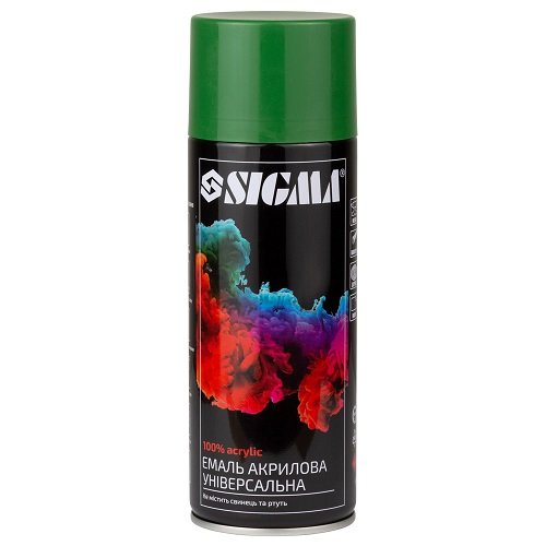 Емаль аерозольна акрилова Sigma 400мл RAL 6002 оливково-зелений глянець (2737231), шт<br> Артикул: 120216<br>