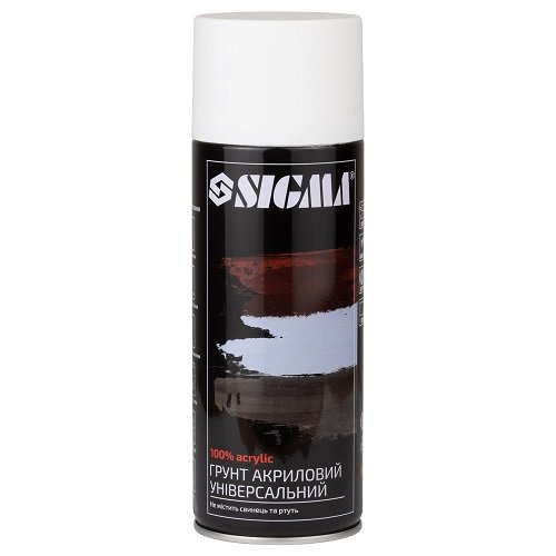 Грунт аерозольний акриловий Sigma 400мл RAL 9010 білий (2737511), шт<br> Артикул: 120217<br>