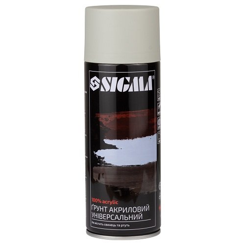 Грунт аерозольний акриловий Sigma 400мл RAL 7015 сірий (2737521), шт<br> Артикул: 120218<br>