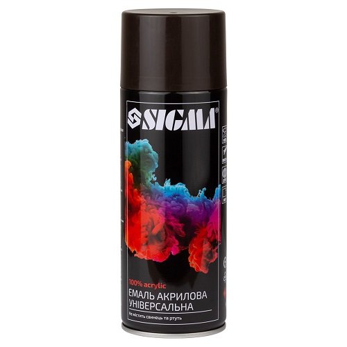 Емаль аерозольна акрилова Sigma 400мл RAL 8017 темно-коричневий глянець (2736761), шт<br> Артикул: 120231<br>