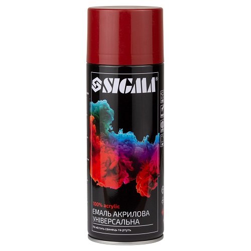 Емаль аерозольна акрилова Sigma 400мл RAL 3001 сигнальний червоний глянець (2736931), шт<br> Артикул: 120239<br>