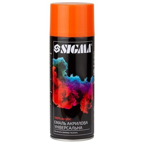 Емаль аерозольна акрилова Sigma 400мл RAL 2004 помаранчевий глянець (2737031), шт<br> Артикул: 120242<br>