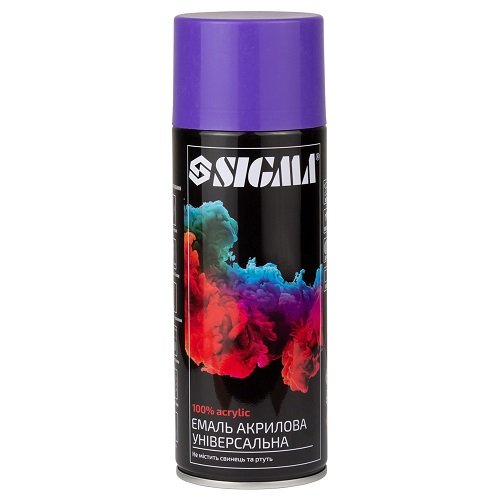 Емаль аерозольна акрилова Sigma 400мл RAL 4005 фіолетовий глянець (2737131), шт<br> Артикул: 120245<br>