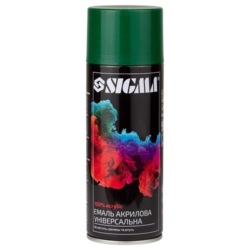 Емаль аерозольна акрилова Sigma 400мл RAL 6005 темно-зелений глянець (2737221), шт<br> Артикул: 120247<br>