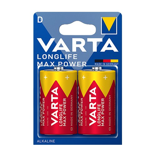 Батарейка VARTA Longlife MAX Power (Червона) LR20 (D) C2 (20) блист. (5520/8020), шт<br> Артикул: 120562<br>