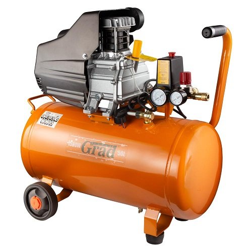 Компресор Grad одноциліндровий 1.5кВт 198л/хв 8бар 50л (2 крана) (7043565), шт<br> Артикул: 121555<br>              <span style="color: red;">Привеземо під замовлення</span>