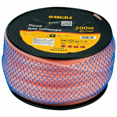 Ліска Sigma для тримера  Котушка "Квадрат армований" Ø3.0мм 160м 5623411, шт<br> Артикул: 121589<br>