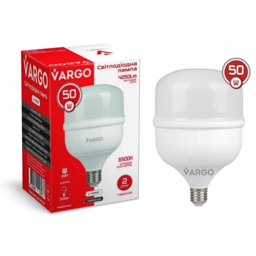 LED лампа VARGO 50W 6500K E27 138*206мм 220V (V-111897), шт<br> Артикул: 122053<br>