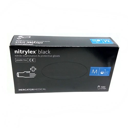 Рукавички гумові Black size M (100шт/50пар в уп, 10уп/кор.), уп<br> Артикул: 122105<br>