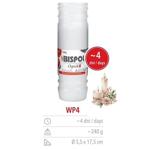 Свічки столові WP4, 48 годин (24 шт.), шт<br> Артикул: 122298<br>