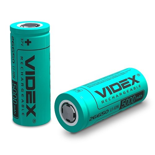 Акумулятор VIDEX (без захисту) Li-Ion 26650 5000mAh 3.7V (27301), шт<br> Артикул: 122432<br>