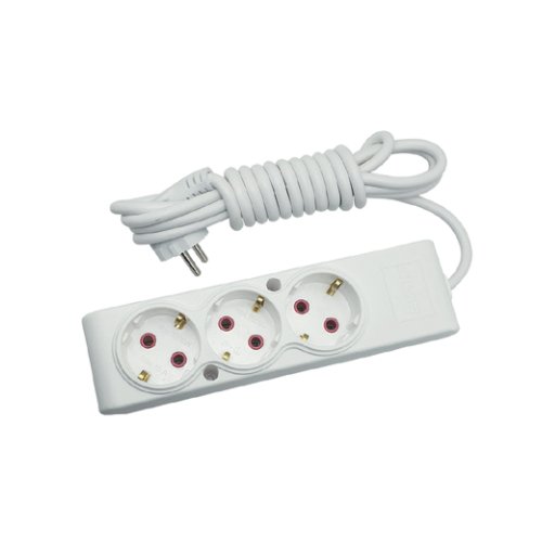 Подовжувач TECCO 3 гнізда 5м білий З/З (102 301 05), шт<br> Артикул: 122501<br>