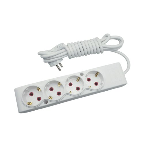 Подовжувач TECCO 4 гнізда 3м білий З/З (102 401 03), шт<br> Артикул: 122508<br>